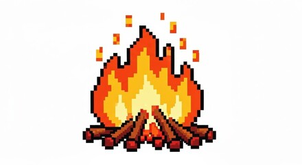 Pixelated Campfire: Retro Gaming Icon