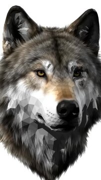 Majestic Wolf Portrait - A Close-Up Look at a Grey Wolf.