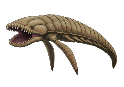 Digital Painting of a Fictional Aquatic Creature isolated on transparent background