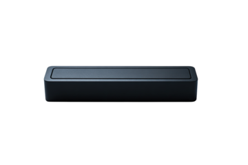 Dark gray rectangular device, flat top, simple design