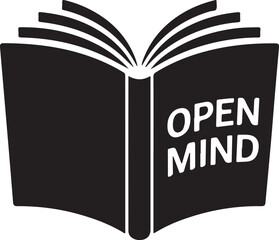 Minimal Open Book Silhouette Vector