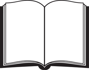 Minimal Open Book Silhouette Vector