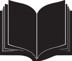 Minimal Open Book Silhouette Vector
