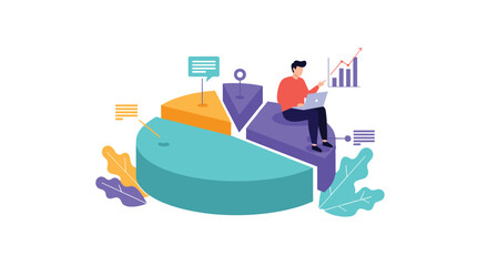 Fototapeta premium Analyzing data visualization for business intelligence and strategic decision making for growth
