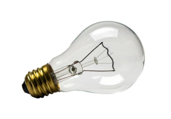 Clear Glass Light Bulb A Detailed View of an Incandescent Bulb isolated on transparent background