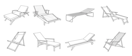 deck chair vector illustration