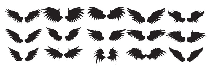 Obraz premium devil wings silhouette vector illustration