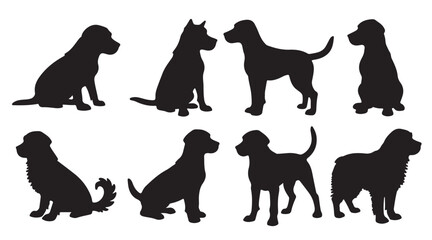 dog silhouette bundle vector illustration