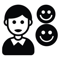 sentiment analysis smile frown  vector icon
