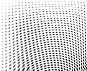 Abstract halftone wave dotted background. Halftone  grunge pattern with square.  Vector halftone modern pop art twisted texture for poster, cover, business card, postcard, art label layout, sticker.