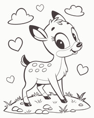 Adorable Fawn Coloring Page A Delightful Coloring Adventure for Kids and Adults