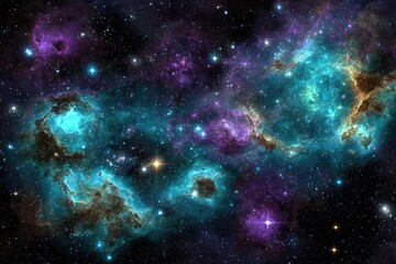 Naklejka premium Cosmic nebulae, vibrant colors, deep space