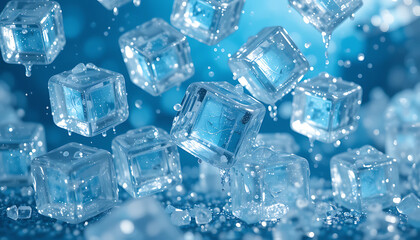 Refreshing Generative AI Ice Cubes Falling