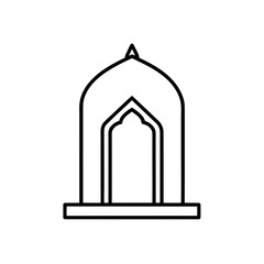 Outline of an islamic architectural arch on transparent background