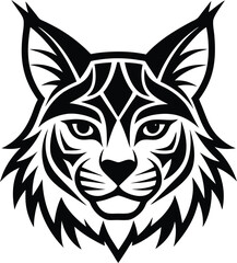 Fototapeta premium a minimalist vector logo of a lynx head defined b.eps