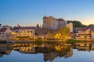 Sunset reflections of Trebinje’s historic charm along the river in Bosnia and Herzegovina