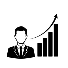Vector art of business man with growing graph