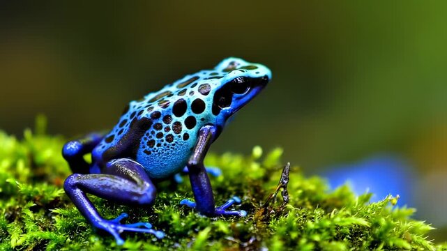 Poison dart frog on moss