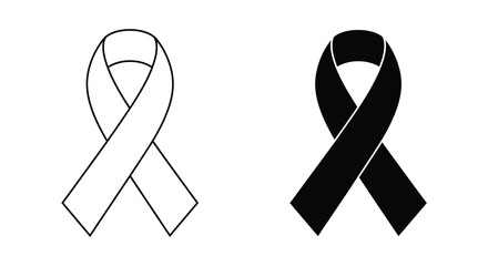 white and black awareness ribbons symbolizing support solidarity
