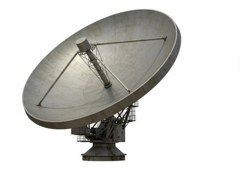 Large antenna satellite dish on isolated background for data reception