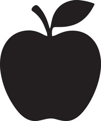Fresh apple silhouette vector, perfect for fruit, food, healthy, and natural design projects.