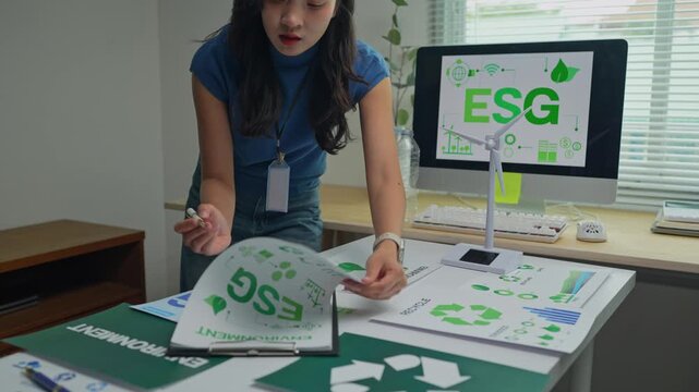 Environmental social governance esg officer working on a project