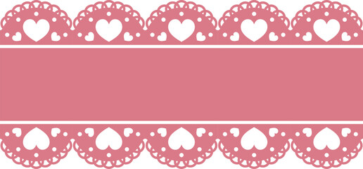 ハートレースのフレーム　レッド