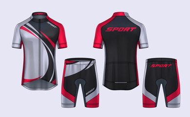 Cycling Jerseys mockup,t-shirt sport design template,uniform for bicycle apparel.	
