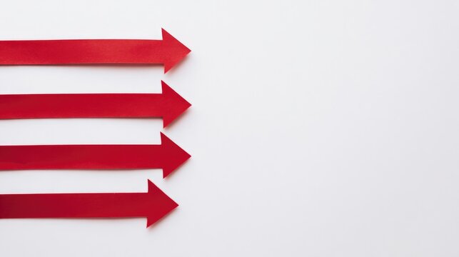 Red arrows point right against blank background, symbolizing dir