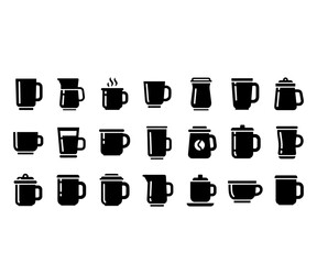 Mug Icons Collection – Minimal Drink and Cafe Vector Pack