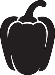 Fresh bell pepper silhouette vector, ideal for vegetable, food, kitchen, and healthy designs.