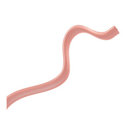 A twisting copper ribbon dances playfully against the void a sinuous curve in a digital creation