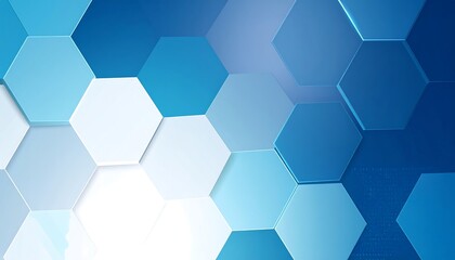 Fototapeta premium Abstract hexagonal pattern in shades of blue and white