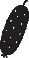 Fresh cucumber silhouette vector, ideal for vegetable, food, kitchen, and healthy designs.
