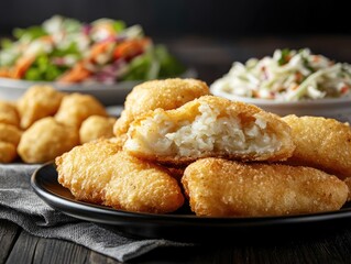 Delicious Southern Fried Catfish with Hush Puppies and Coleslaw