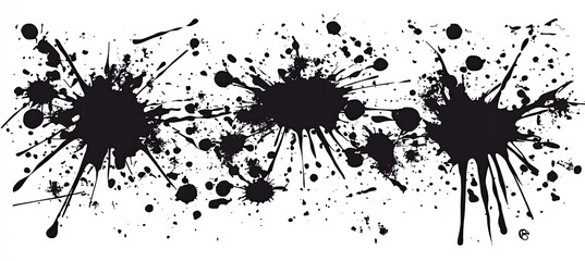 Abstract black ink splatters