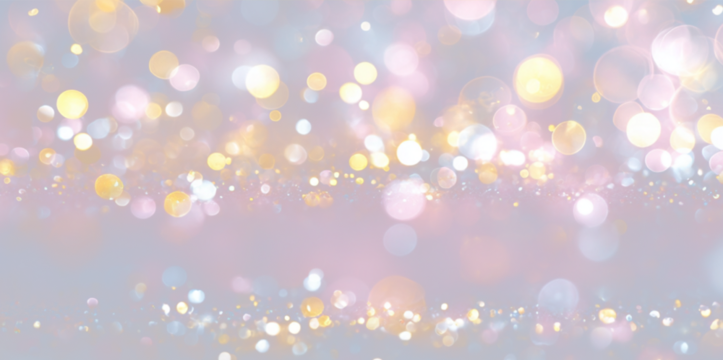 A cascade of sparkling dust particles flows over a soft light background. The glowing confetti adds warmth and richness to festive themes. Great for seasonal greetings, party invites. PNG