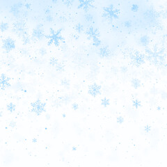 White snowflakes gently float downward on a clear transparent background. The delicate layering creates a soft winter overlay. Great for Christmas themes, invitations, and web graphics. PNG