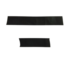 Black Silhouette of Two Strips of Tape on a Black Background adhesive