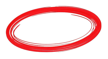 Red Hand-Painted Circle Graphic Design.