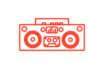 Digital glowing speacker icon vector illustration for design