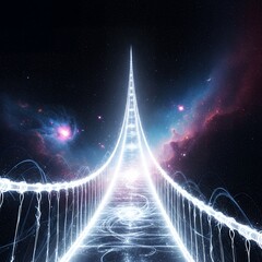Obraz premium Futuristic light bridge digital art