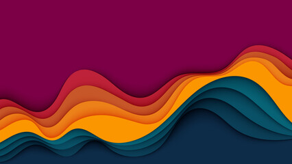 Abstract colorful wave background design with vibrant curves and modern pattern illustration