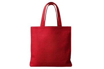 Red tote bag, simple design, solid color, canvas material