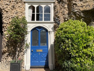 blue door in the old house