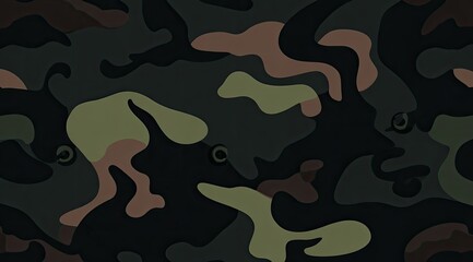 Camouflage pattern in dark greens, browns, and tans