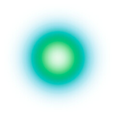 Abstract green 3D background with glowing circles and swirling patterns