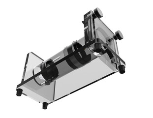 Clear Acrylic Small Animal Restrainer for Mice, Rats, Rodents. Precision Lab Equipment for Biomedical Research, Animal Testing, and Scientific Studies. Isolated on Transparent PNG HD Background.