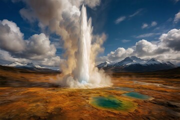 Fototapeta premium geyser in yellowstone national park