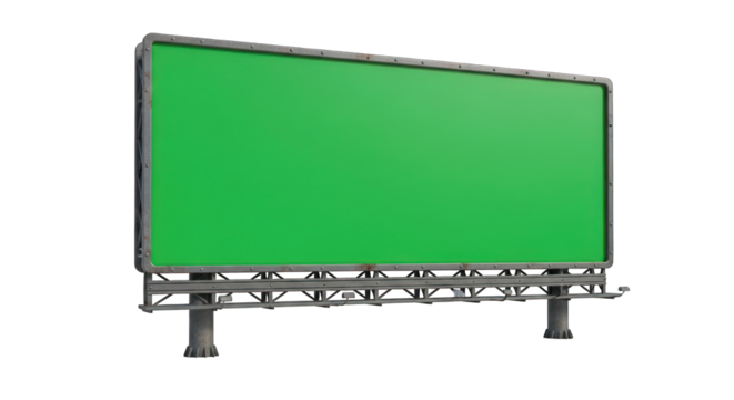 Blank Green Billboard Advertising Display.